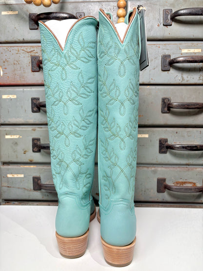 W Shoe Size 7.5 Lucchese Turquoise/Sage Vamp Leather Western Boots