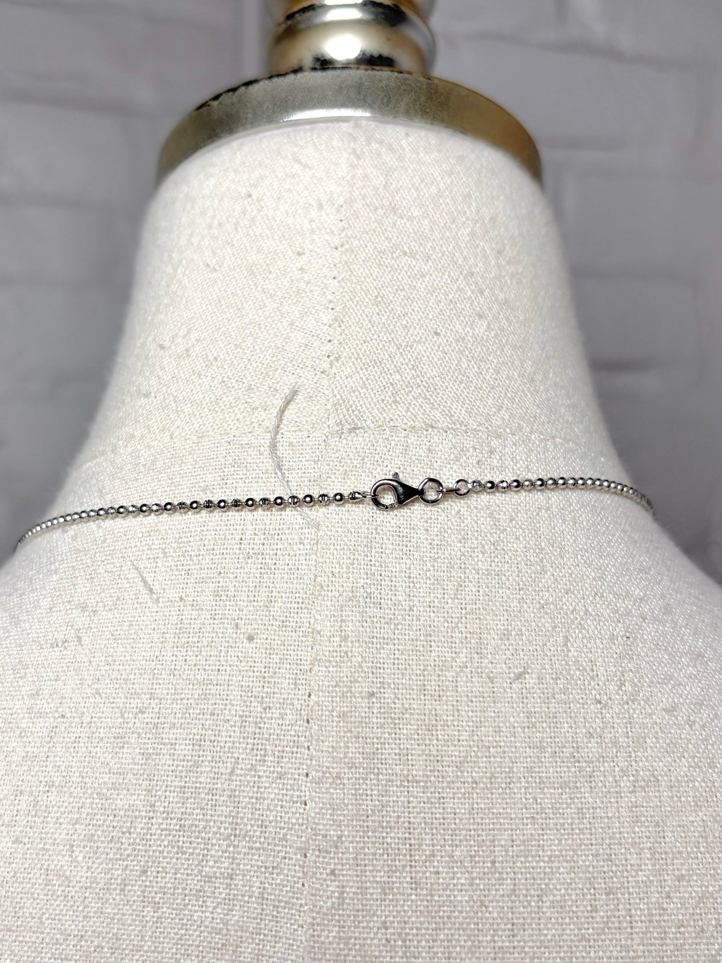 No Label Fish Skeleton Sterling Silver Diamond Cut Chain Necklace