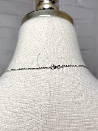 No Label Fish Skeleton Sterling Silver Diamond Cut Chain Necklace