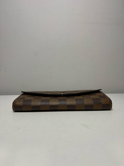 Women's Louis Vuitton Josephine Wallet Damier Ebene Brown Coated Canvas Pre-Owned Medium Wallet