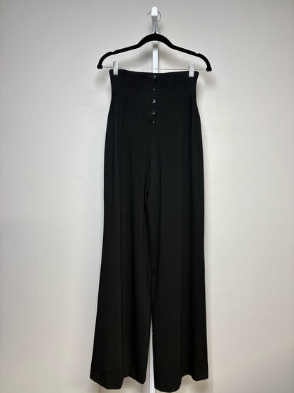 Women Size 36 Chanel Boutique Black Solid Pure Wool Women's Pre-owned Pants