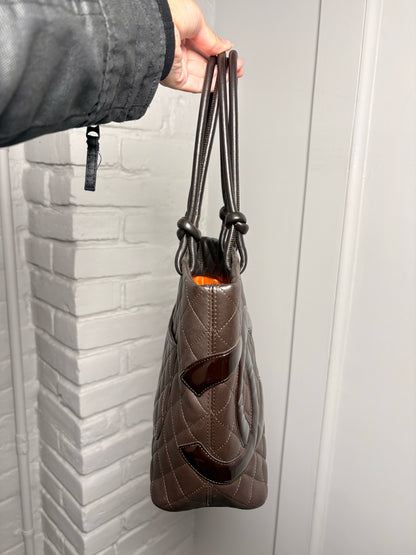 Leather Chanel Quilted Vintage Leather Brown Calfskin Medium Purse