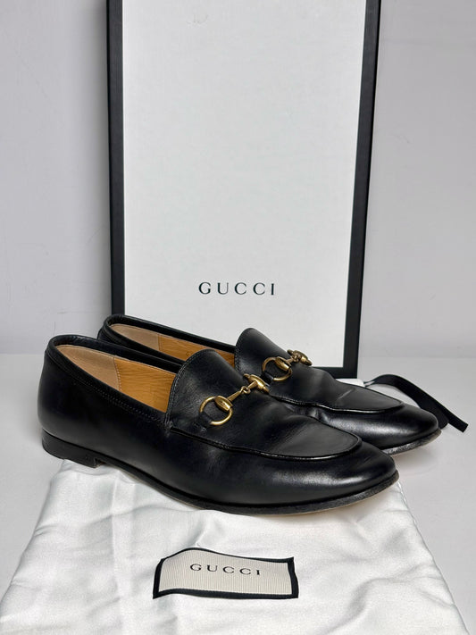 W Shoe Size 36 (5.5/6 US) Gucci Jordaan Black Leather Pre-owned Loafers