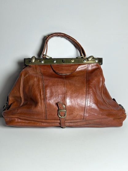 Vintage 100% Leather Doctor's Pre-owned Chestnut Brown Bag