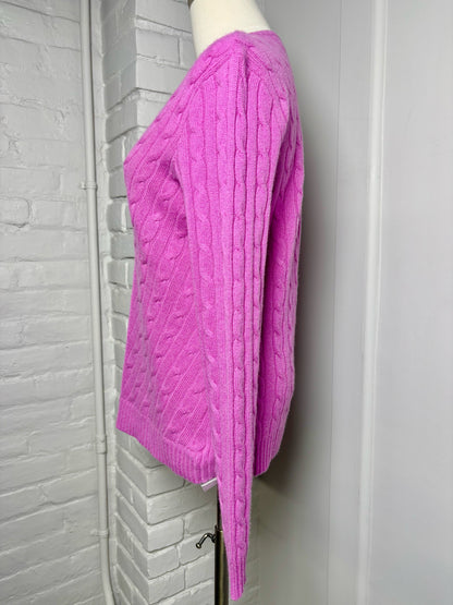 Women Size L Ralph Lauren Black Label Purple Solid Cashmere Sweater