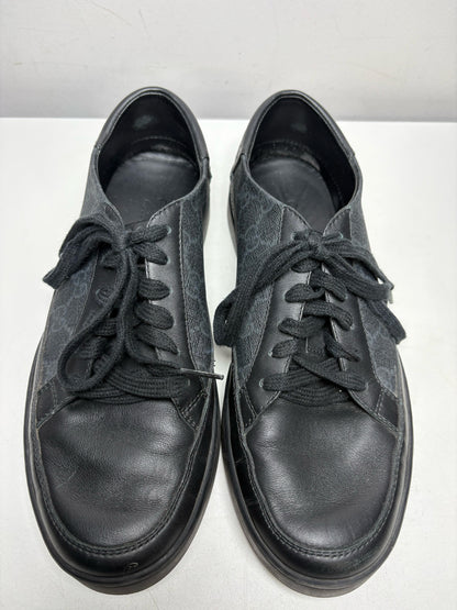 Men's Size 6.5 Authentic Gucci GG Canvas Low Grey & Black Monogram Pre-Owned Sneakers
