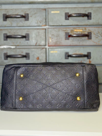 Louis Vuitton"Artsy Empreinte MM" Monogram Leather Black Cowhide Large Purse