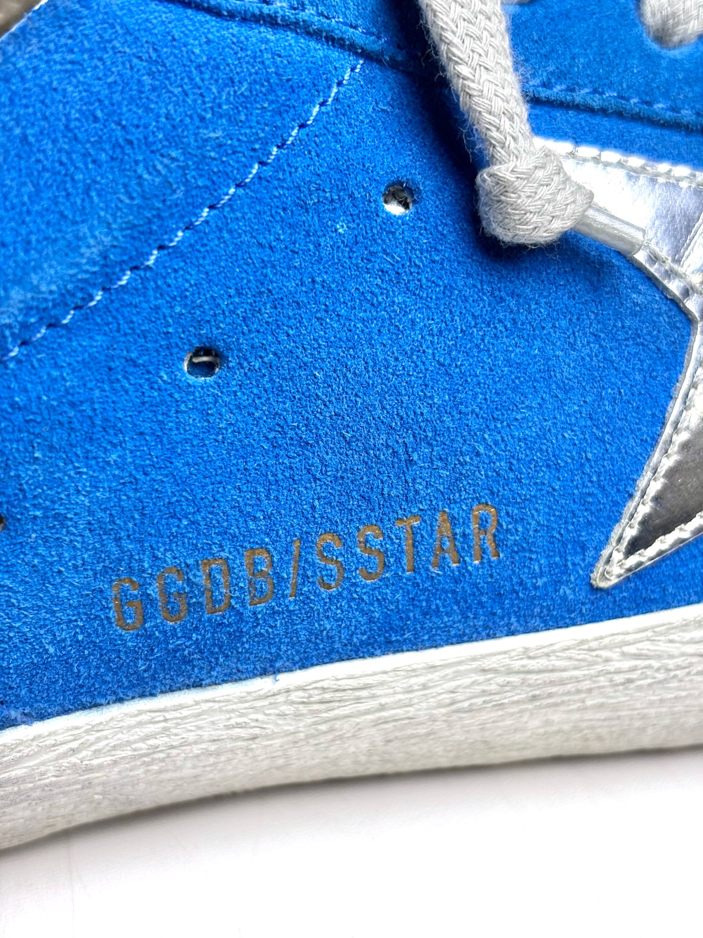 W Shoe Size 41 Golden Goose Blue Suede Silver Star Pre-owned Sneakers