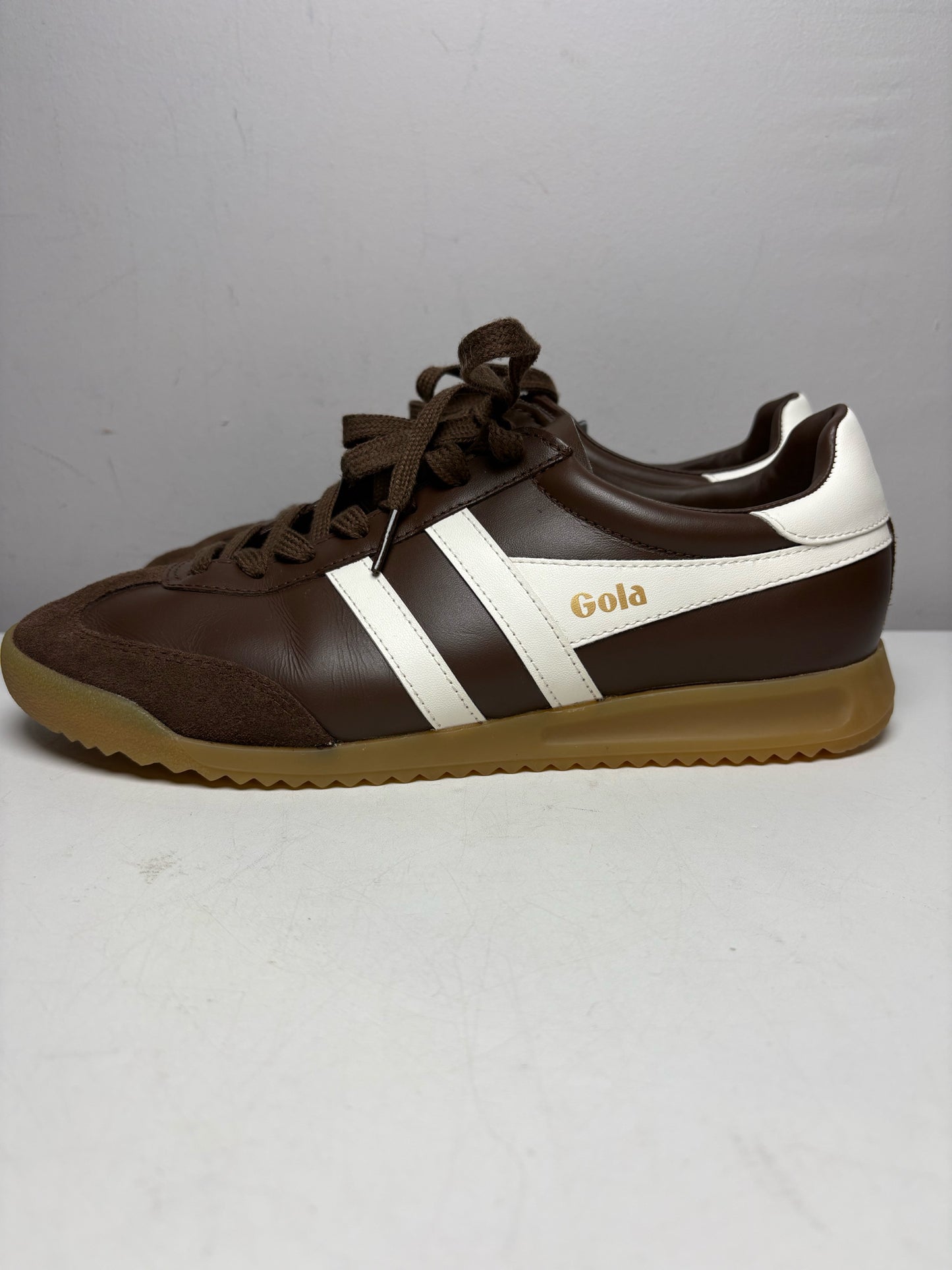 Women's Shoe Size 9.5 Gola Apollo Brown Suede & Cowhide Leather Pre-Owned Sneakers