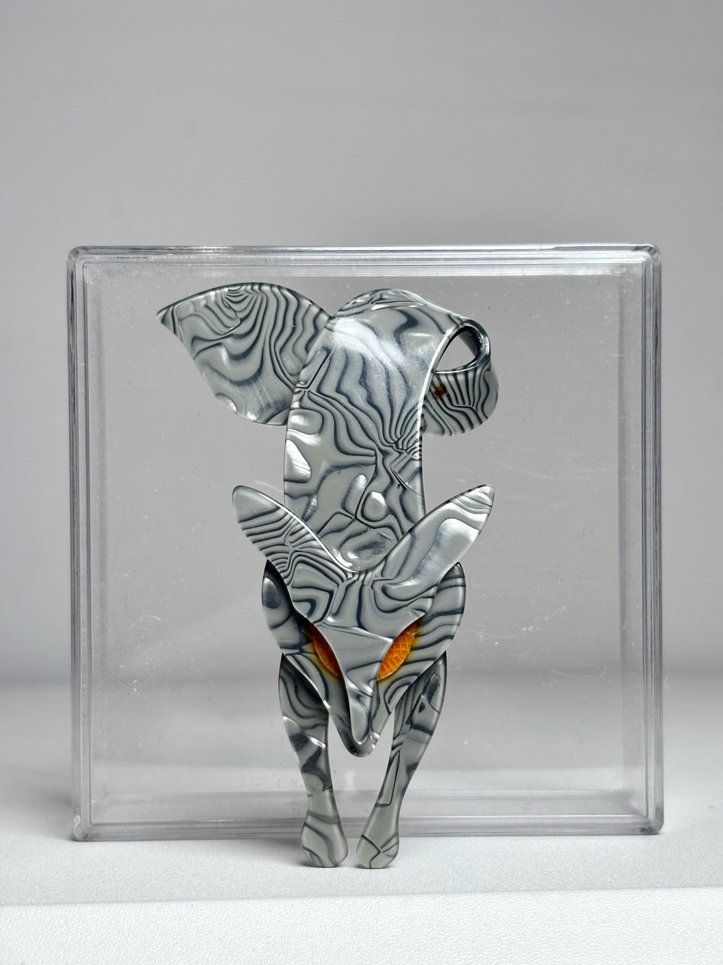Pearly Gray Lea Stein Vintage Fox Pre-owned Pendant