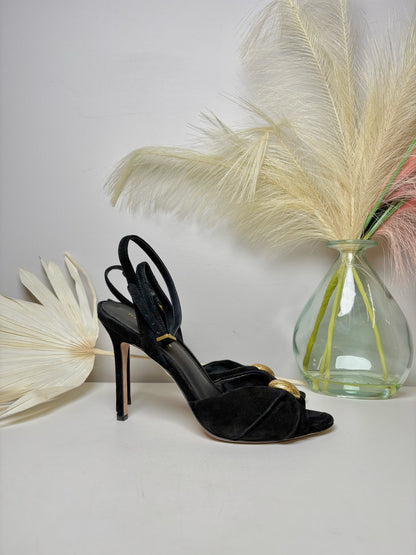 W Shoe Size 8.5 Veronica Beard Black Suede Heels