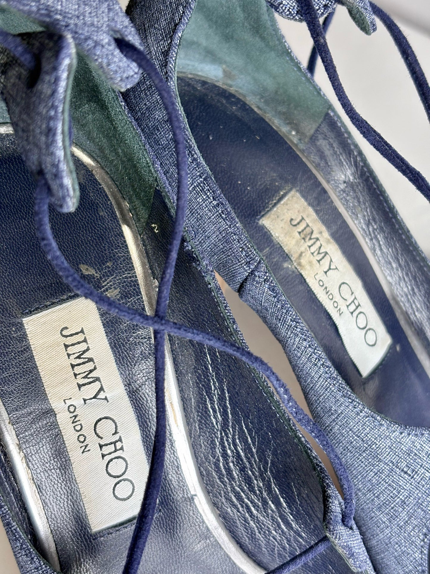 W Shoe Size 38 (8 US) Jimmy Choo Vernie Sandal Navy Women's Heels