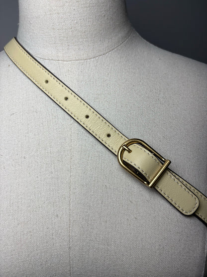 Women's Tory Burch 151 Mercer Hobo Buttermilk Leather NWT Pre-Owned Shoulder Bag