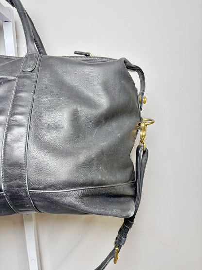 Coach Black Leather Solid Men's Duffle/Weekend Bag