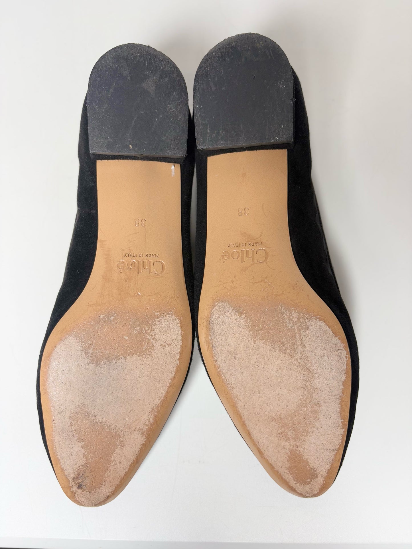 W Shoe Size 38 (7.5 - 8) Chloe Black Suede Flats