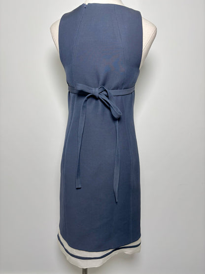 Women Size 6 Ralph Rucci Navy Solid Wool, Silk Fit & Flare Dress