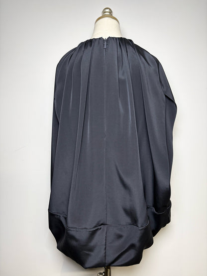 Women Size 8 Tibi Cocoon Layers Black Solid Blend NWT Pre-owned Top