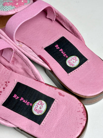 W Shoe Size M By Paige Pink Wool Pre-owned Slip-ons