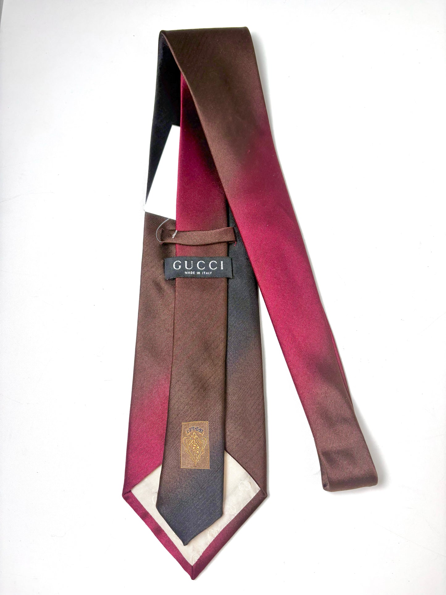 Gucci Wine Pure Silk Ombre Men's Tie