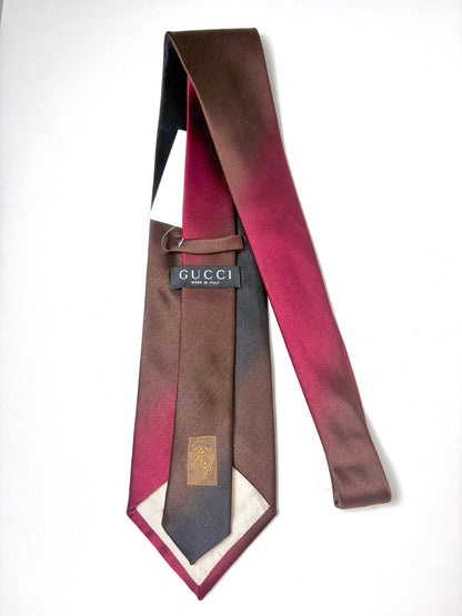 Gucci Wine Pure Silk Ombre Men's Tie