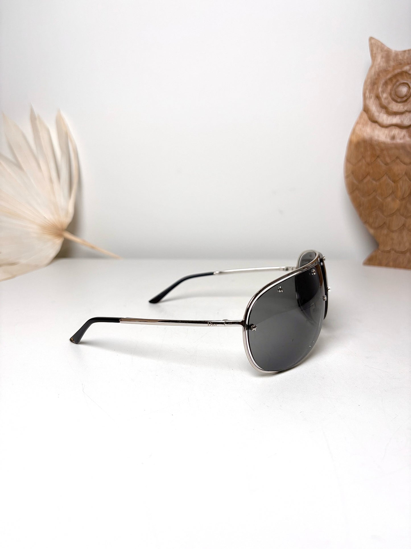 Metal Christian Dior Silver Windshield Sunglasses