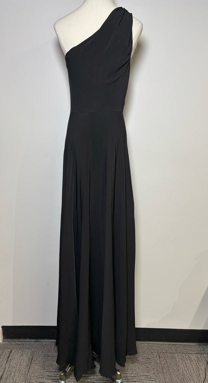 Women Size 4 Ralph Lauren Purple Label Black Solid NWT Gown