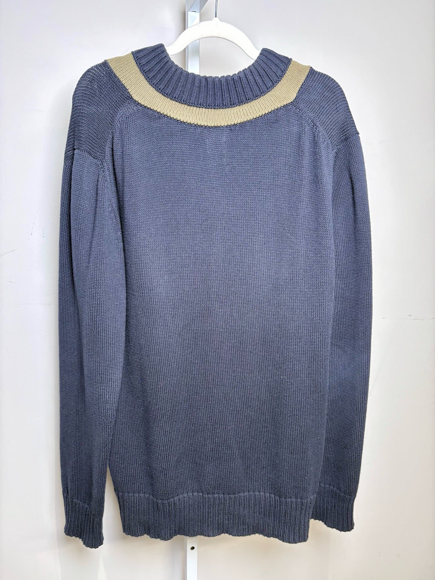 Au Printemps Paris Navy, Dark Green 100% Cotton Solid Men's Mens Size XL Sweater
