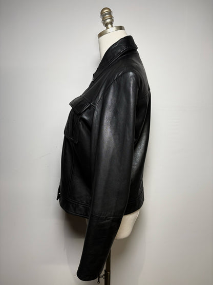 Women Size L Bod & Christensen Black Pure Leather Pre-Owned Jacket