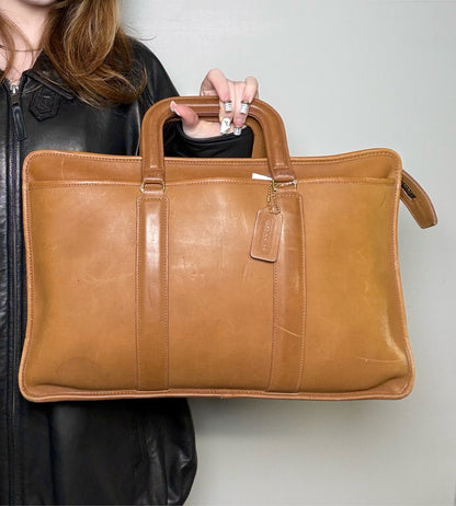 Vintage Coach 1324-313 Leather Briefcase Made in USA | Pre-owned Classic Work Bag