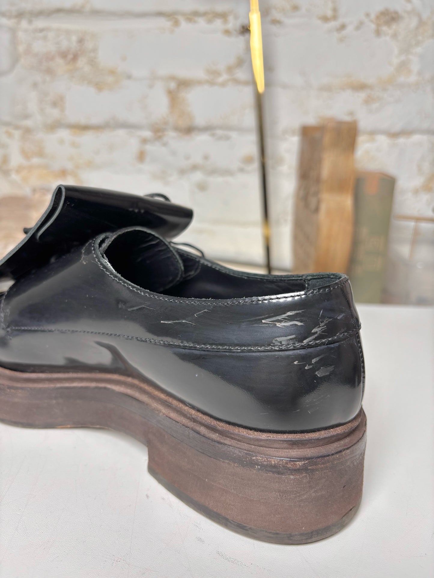 W Shoe Size 37 (6.5) Brunello Cucinelli Black Leather Cowhide Loafers