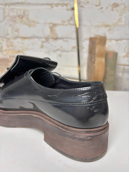 W Shoe Size 37 (6.5) Brunello Cucinelli Black Leather Cowhide Loafers