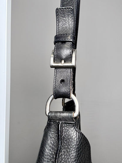 Prada Solid Vintage Leather Pre-owned Black Medium Purse