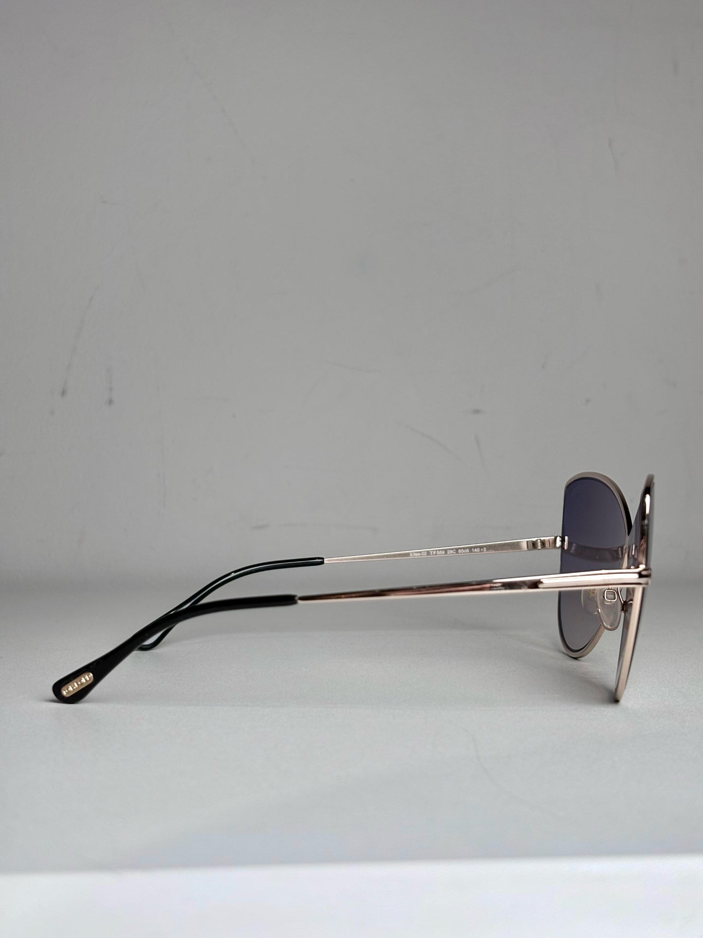 Tom Ford TF569 Rose Gold Elise Women's Pre-owned Silver Metal Sunglasses