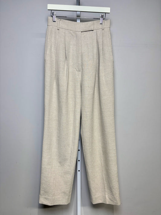 Women Size M Frankie Shop Beige Linen, Cotton Blend Women's Pre-owned Pants