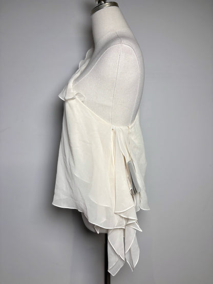 Women Size 10 Emilio Pucci Ivory One-shoulder Ruffled High Neck NWT Top