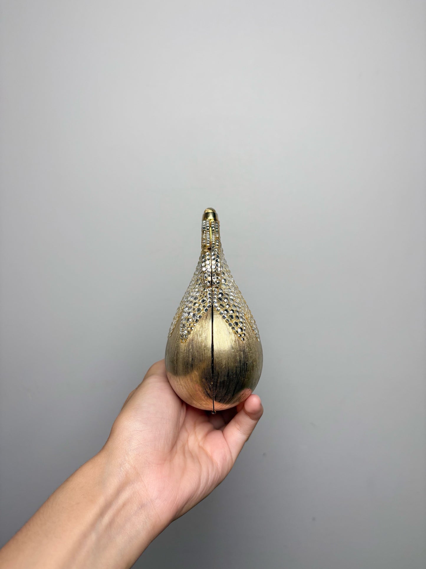 Judith Leiber Swarovski Crystals Metal Gold Chatelaine Minaudiere Clutch