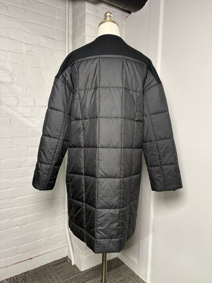 Women Size 36 Heliopole Black Quilted Polyblend Coat