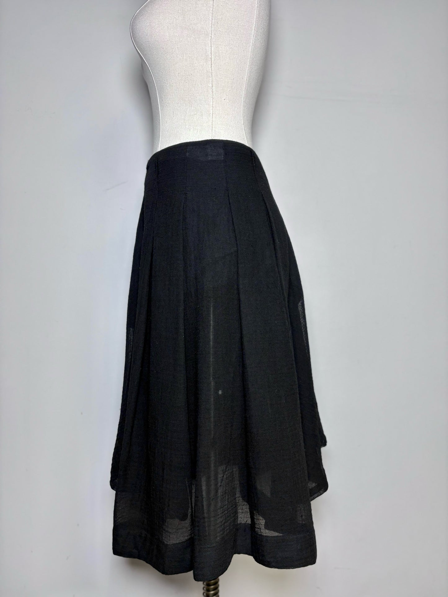 Women Size 40 (4 - 6 US) Alexander McQueen Black Wool A-line Skirt