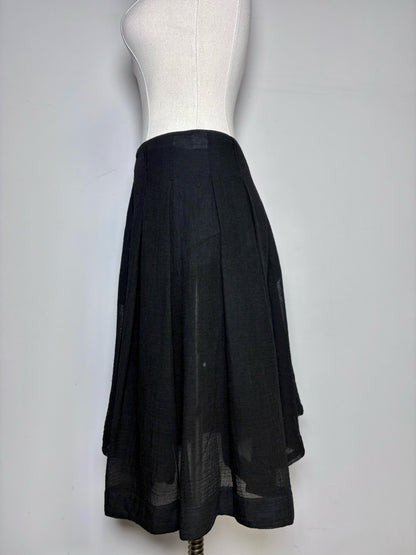 Women Size 40 (4 - 6 US) Alexander McQueen Black Wool A-line Skirt