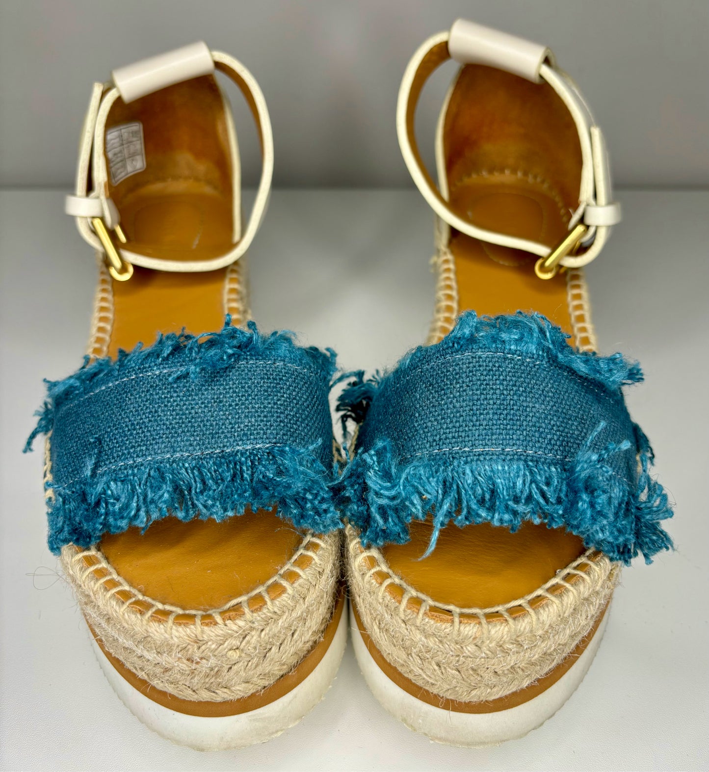 See by Chloe Turquoise Canvas Sandals