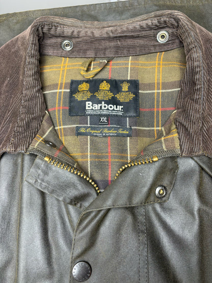 Barbour Bedale Olive Green Coated Canvas Men's XXL Pre-owned Jacket