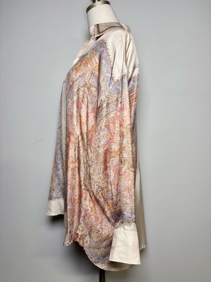 Women Size 3 (10, Large) Zimmermann Multi-Color Floral Print 100% Silk Top