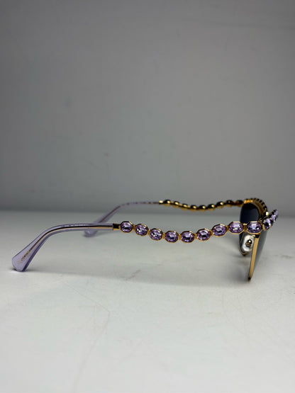 Swarovski Purple SK7030 Cat Eye Crystalized Sunglasses Women's Pre-owned
