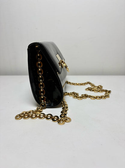 Women's Salvatore Ferragamo Solid Vintage Patent Leather Pre-owned Black Purse