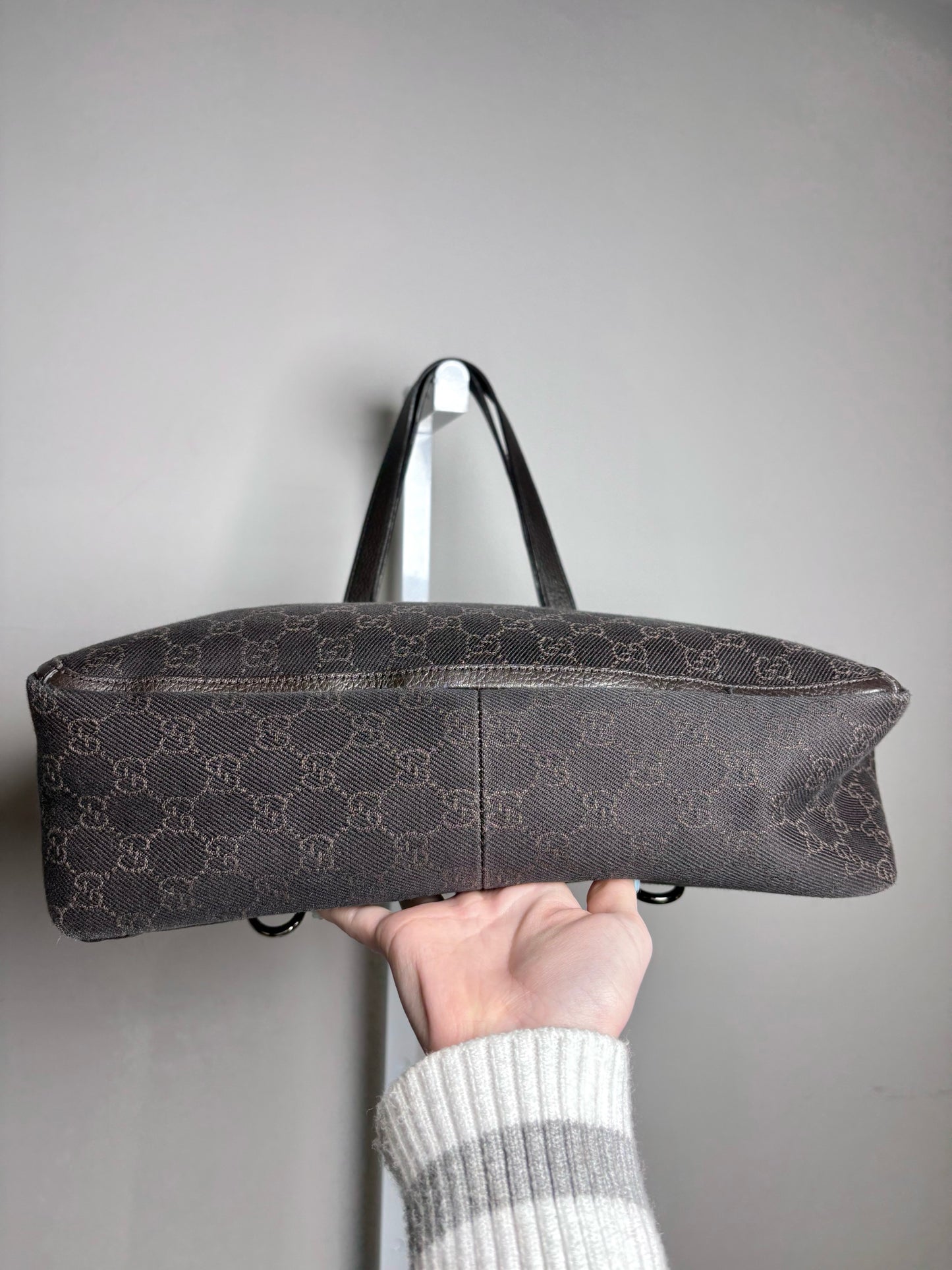 Women's Gucci GG Pocket Monogram Vintage Nylon, Leather Pre-owned Tote