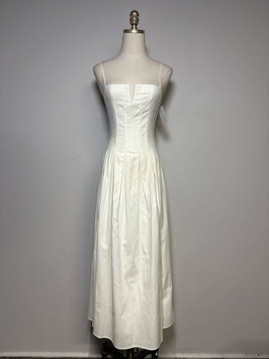 Women Size 2 Reformation Off White Organic Cotton Pre-Owned Maxi Dress