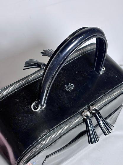 Anya Hindmarch London Solid Vintage Pre-owned Black Patent Purse