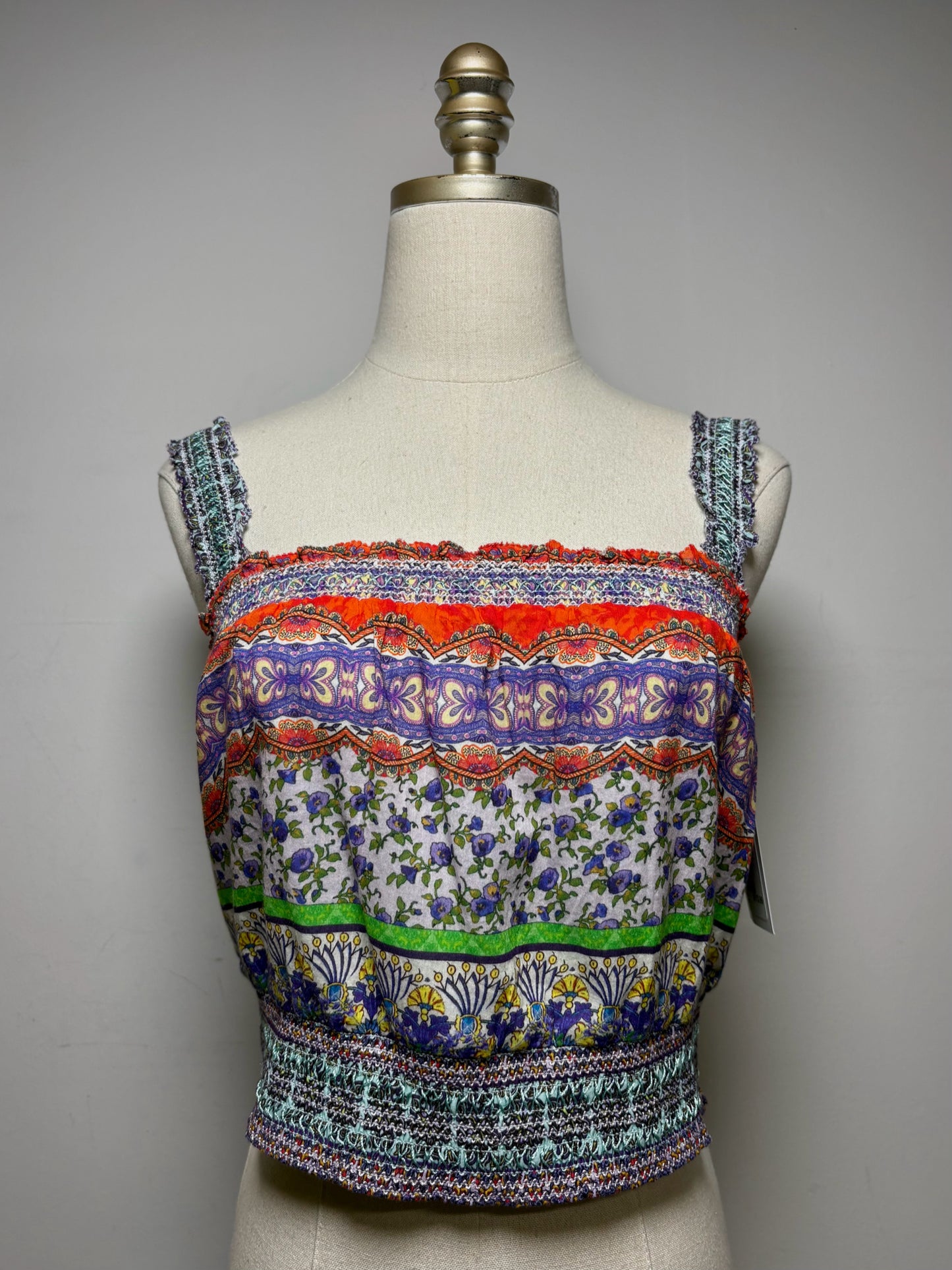 Women Size M Alice + Olivia Ritzy Multicolor Print NWT Pre-owned Top