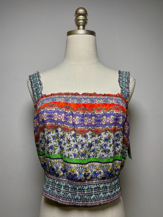 Women Size M Alice + Olivia Ritzy Multicolor Print NWT Pre-owned Top