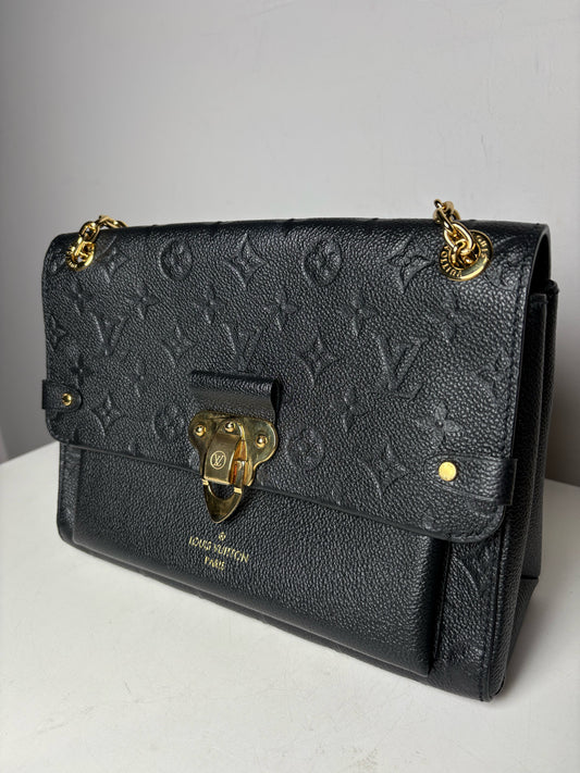 Women's Authentic Louis Vuitton Vavin PM Black Monogram Empreinte Leather Pre-Owned Small Purse